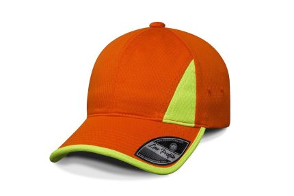 Gorra Coronel, Frente Naranja Mandarina, Sandwich Amarillo Neón, Trasero Naranja Mandarina