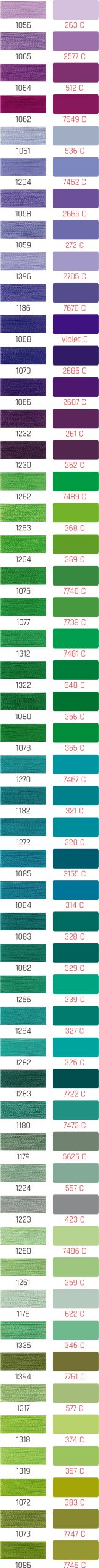 Colores Hilos Pantones