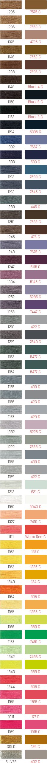Colores Hilos Pantones
