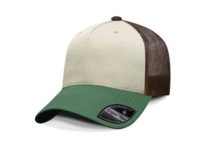 Gorra Artilleria, Frente Hueso, Visera Verde Musgo, Trasero Café