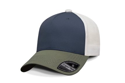 Gorra Artilleria, Frente Azul Indigo, Visera Verde Olivo, Trasero Blanco
