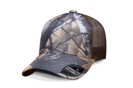 Gorra Artilleria, Frente Camuflaje Bosque de Otoño, Visera Camuflaje Bosque de Otoño, Trasero Café