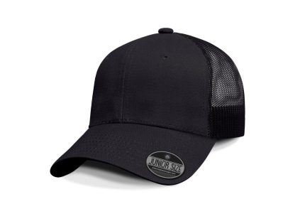 Gorra Cartucho Jr., Para niño, Frente Negro, Visera Negro, Trasero Negro